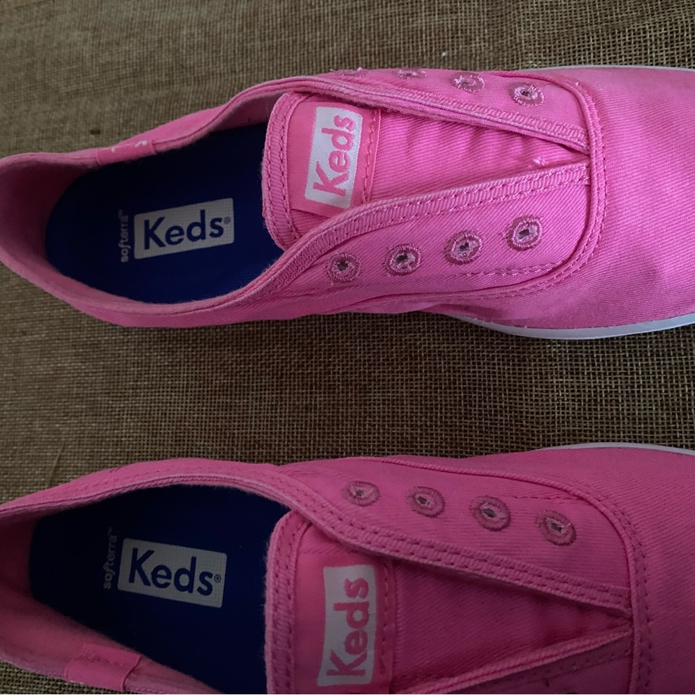 Keds Vibrant Pink Canvas Slip-Ons - Picture 3 of 4